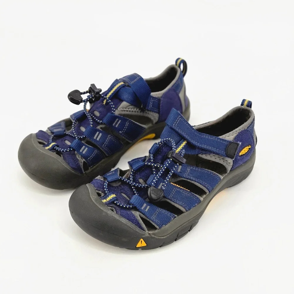 KEEN Newport H2 Blue Yellow Waterproof Hiking Trails Sandals Shoes Kids Size 4